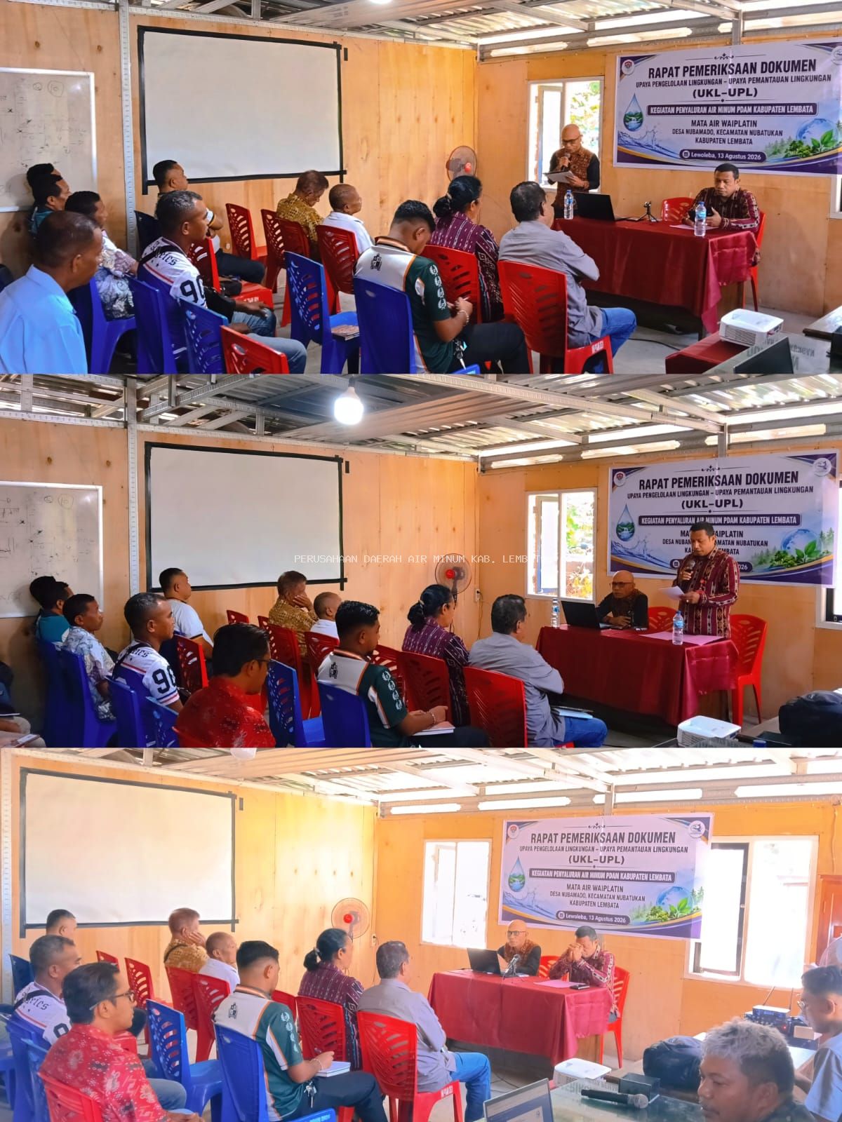 Rapat Pemeriksaan Dokumen Upaya Pengelolaan Lingkupan (UKL) dan Upaya Pemantauan Lingkungan (UPL) Kegiatan Penyaluran Air Minum PDAM Lembata Mata Air Waiplatin Desa Nubamado Kabupaten Lembata